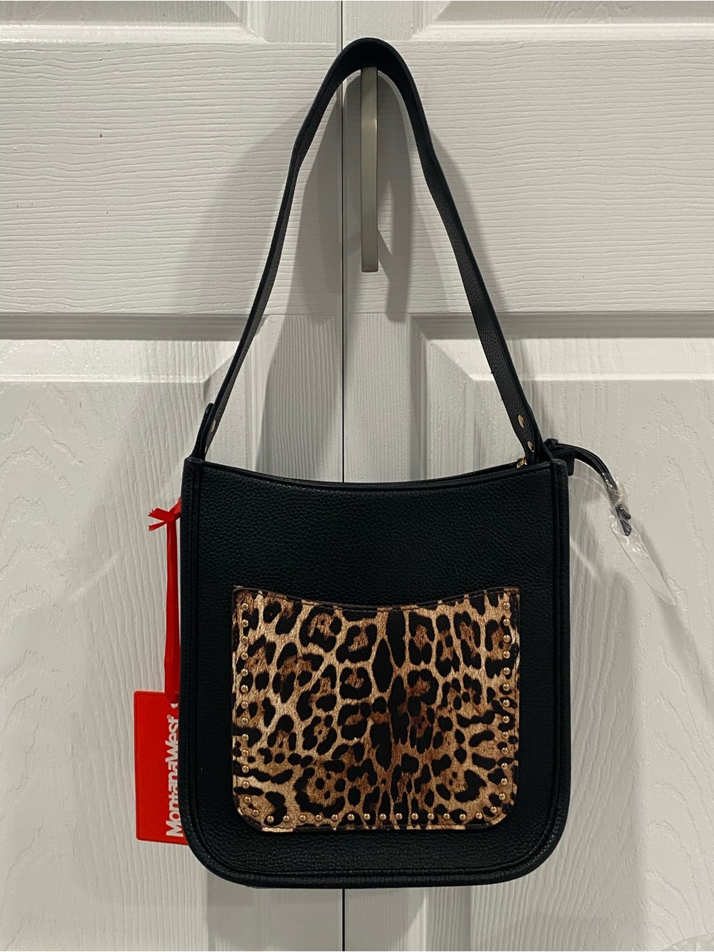 Montana west NWT Shoulder Bag with Leopard Print Front Pocket